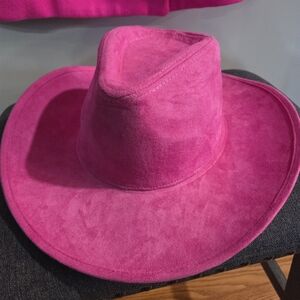 Vibrant Pink Suede Women's Cowboy Hat